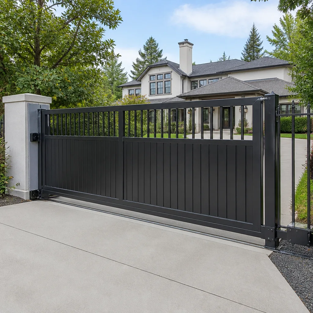 Sliding driveway gates